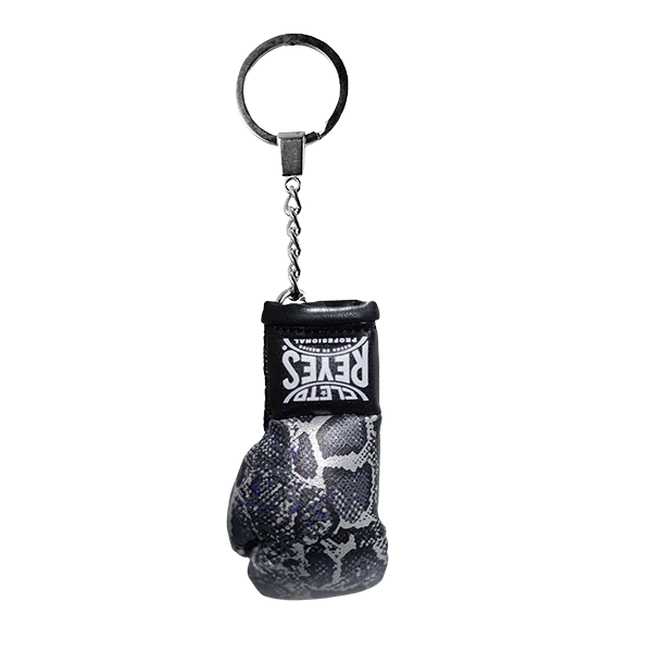 Cleto Reyes Mini Glove Keyring – Silver/Black Steel Snake