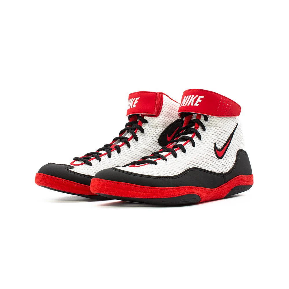 Nike Inflict 3 Wrestling Shoes - White / Red / Black - Image 4