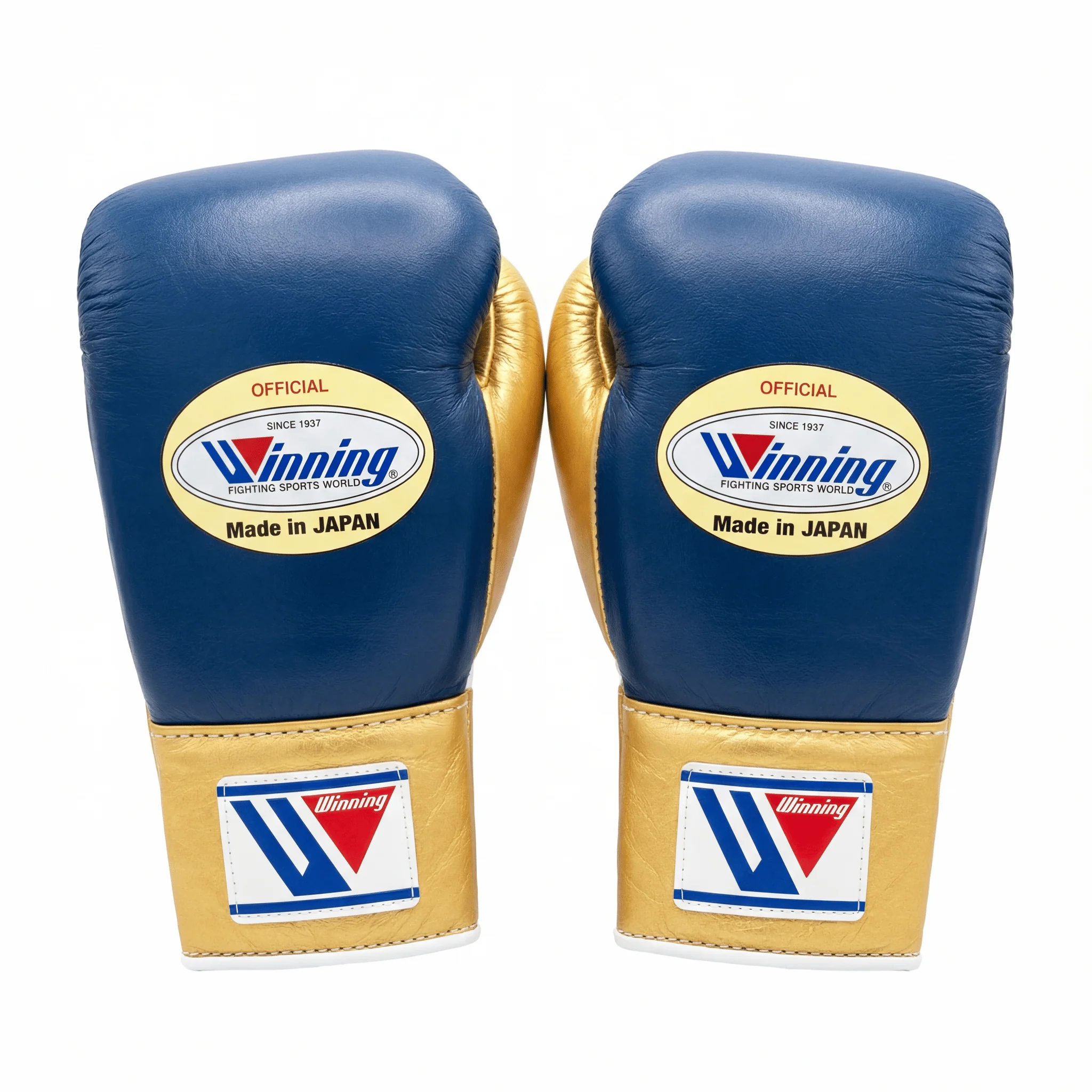 WINNING LACE-UP BOXING GLOVES - NAVY/GOLD - Image 2
